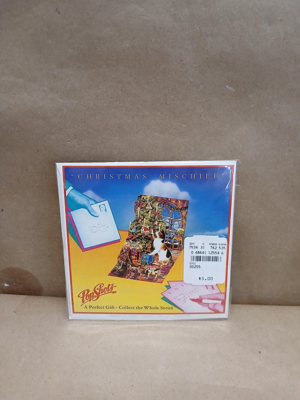 PopShots Christmas Mischief Pop Up Card Collectible Vintage Holiday Greeting USA